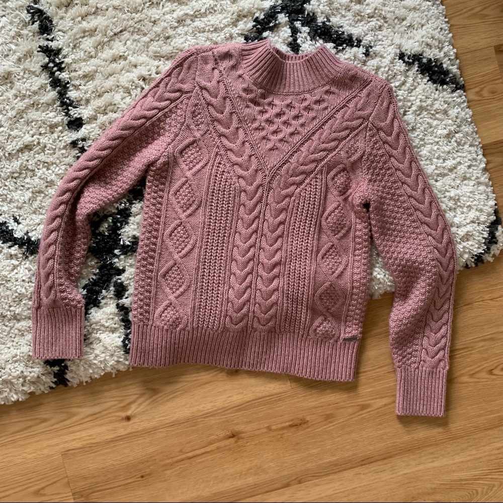 Abercrombie & Fitch Cable Knit Mock Neck Sweater